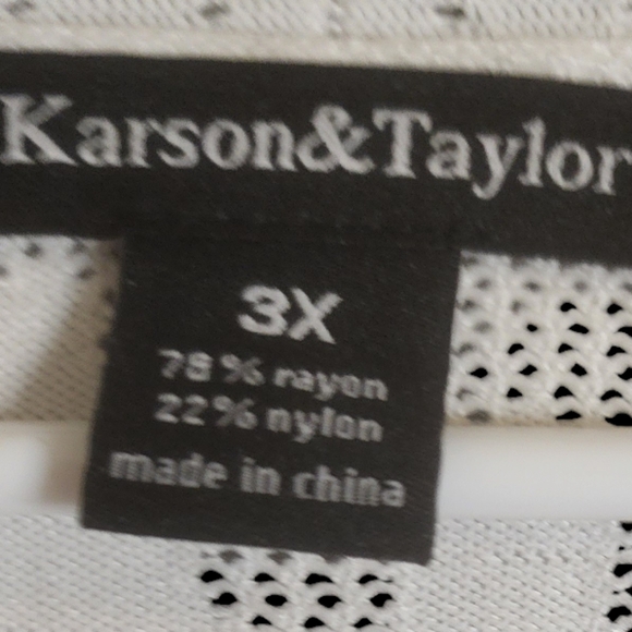 Karson & Taylor White Open Front Cardigan 3x - Picture 2 of 4